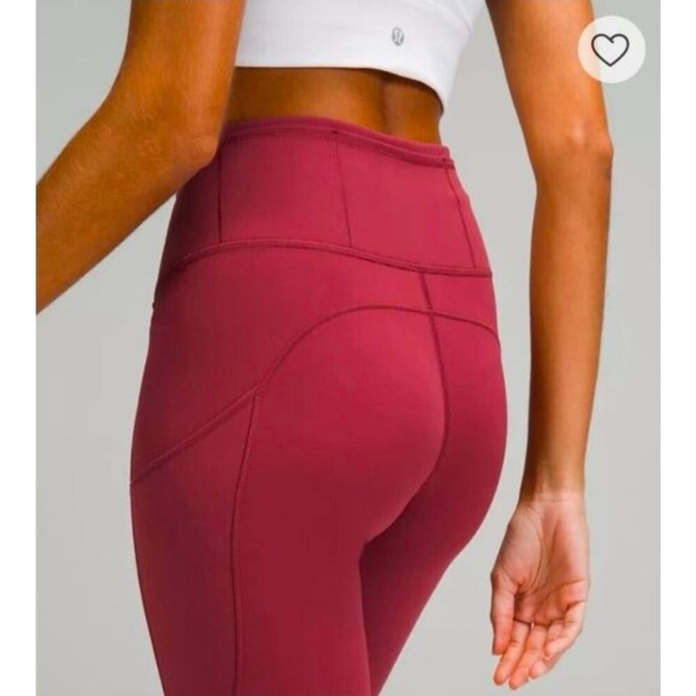 Lululemon Fast & Free 27" high rise Red Maroon